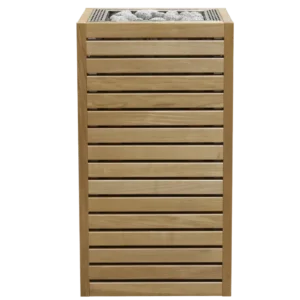 huum core electric sauna heater with thermo-aspen exterior with stones